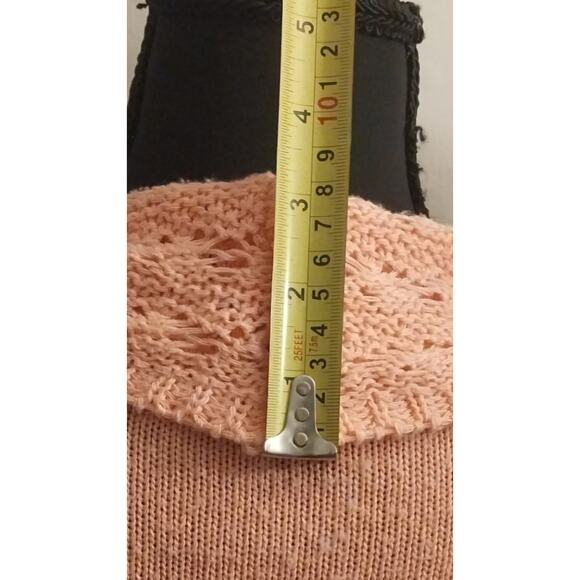 Peach Open-Knit Shrug Cardigan Its Our Time Girls Size 7/8 Lightweight Layering - Picture 4 of 7